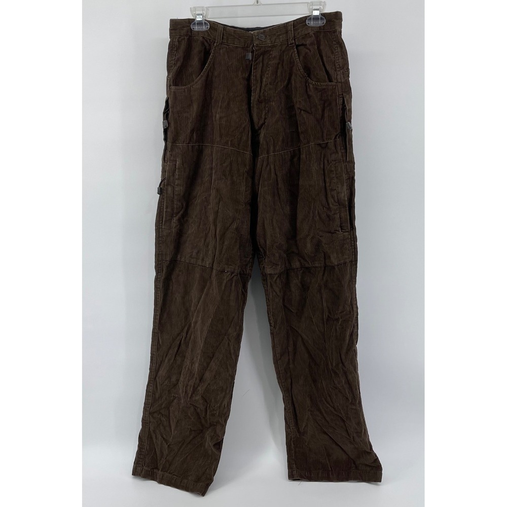 VTG Bugle Boy Corduroy Cargo Pants Mens 32x34 Brown 90s Streetwear Skater